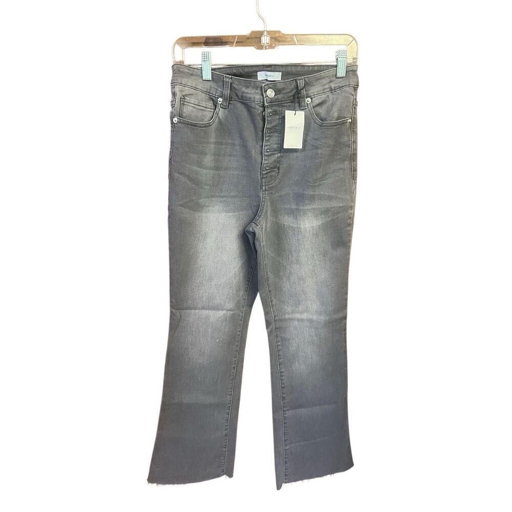 Forever 21 Womans Button Fly Cut Off Jeans Sz 29W Gray NWT